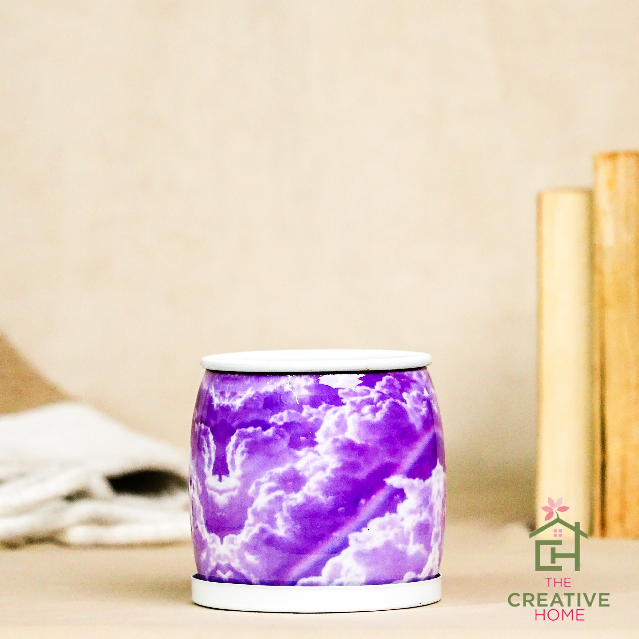 Leafy  Print Haven With Tray - Purple